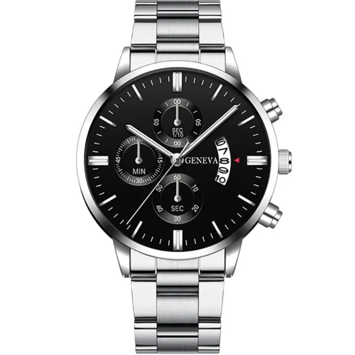 Relógio Sophisticated Design Silver Black - GENEVA