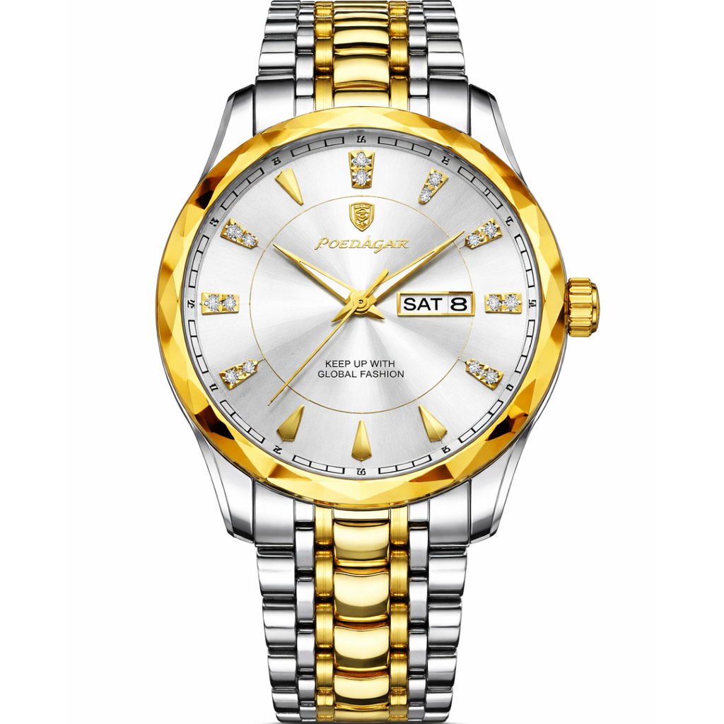 Relógio Luxury Robust Gold White - POEDAGAR