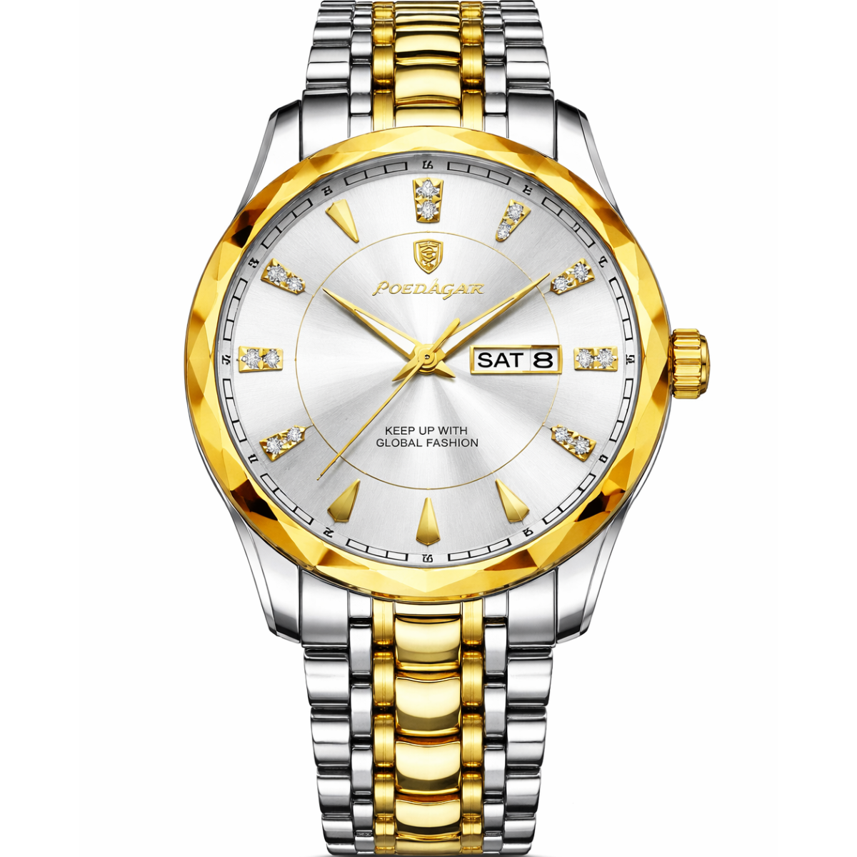 Relógio Luxury Robust Gold White - POEDAGAR