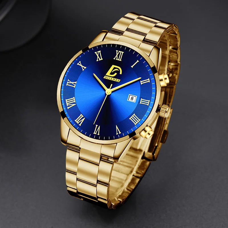 Relógio Luxury Gold Blue - DIJANES