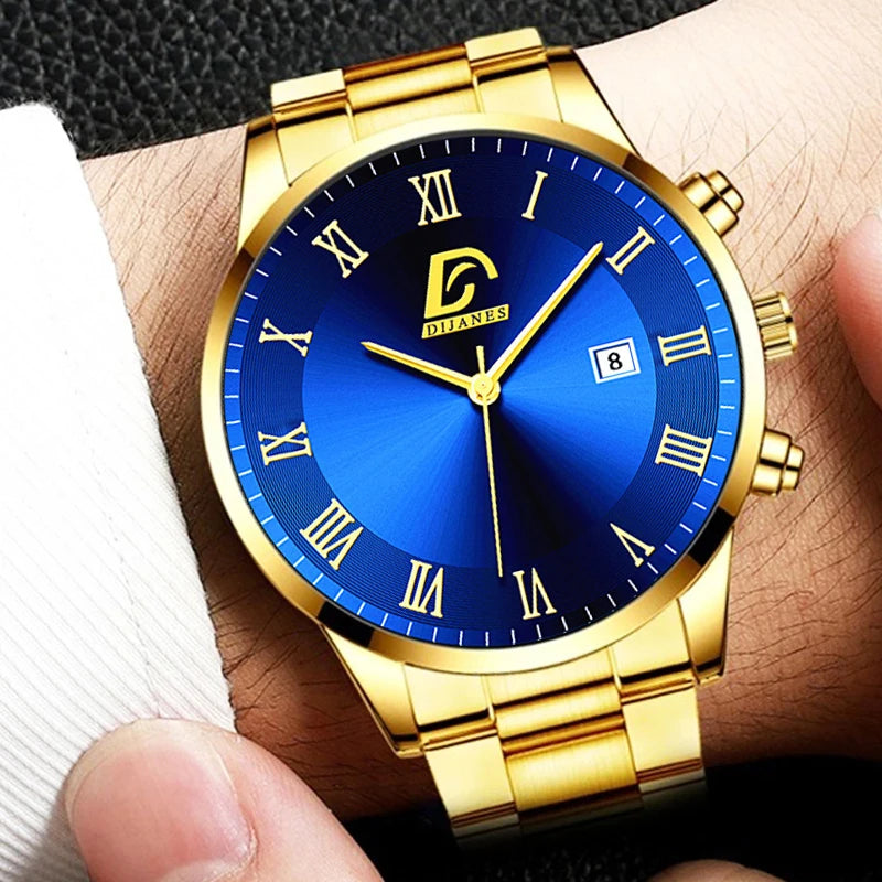 Relógio Luxury Gold Blue - DIJANES