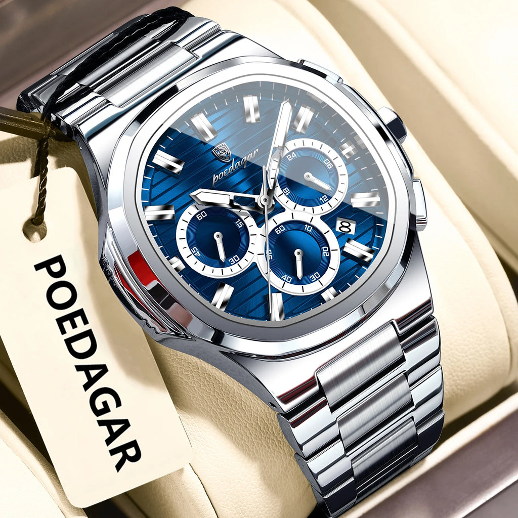 Relógio Modern Design Lordliness Silver Blue - POEDAGAR