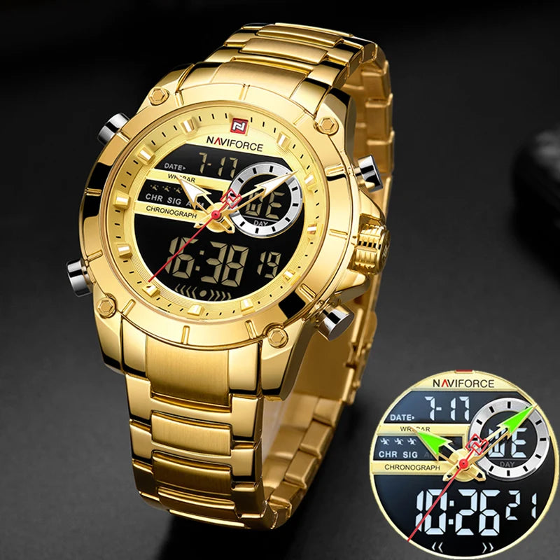 Relógio Robust Presence Golden Black - NAVIFORCE