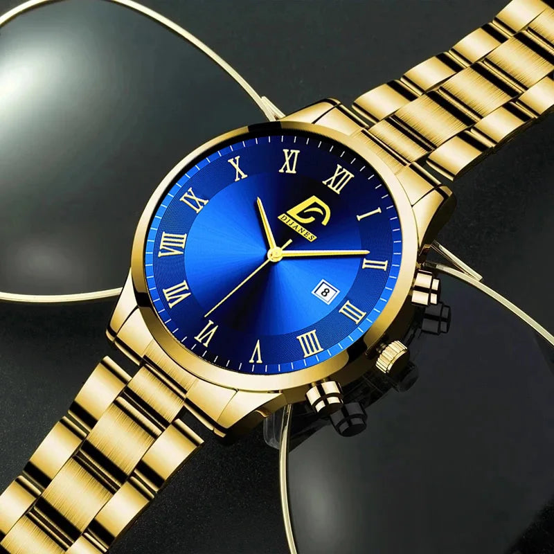 Relógio Luxury Gold Blue - DIJANES