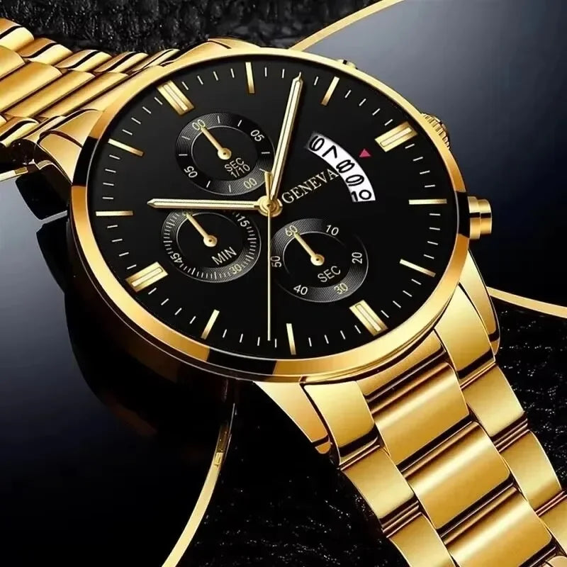 Relógio Refined Design Gold Black - GENEVA