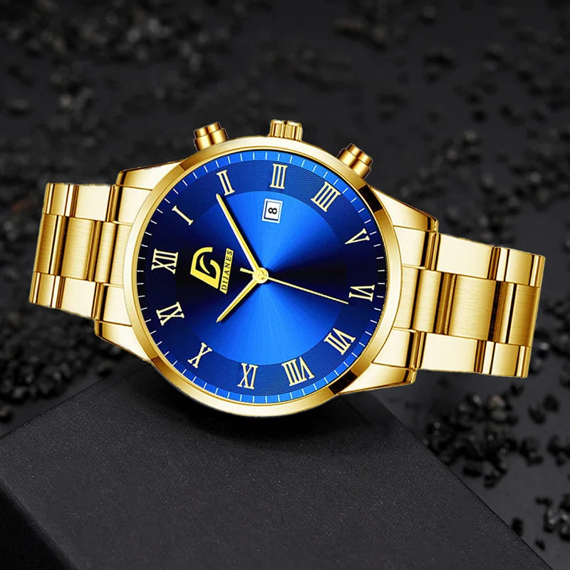 Relógio Luxury Gold Blue - DIJANES