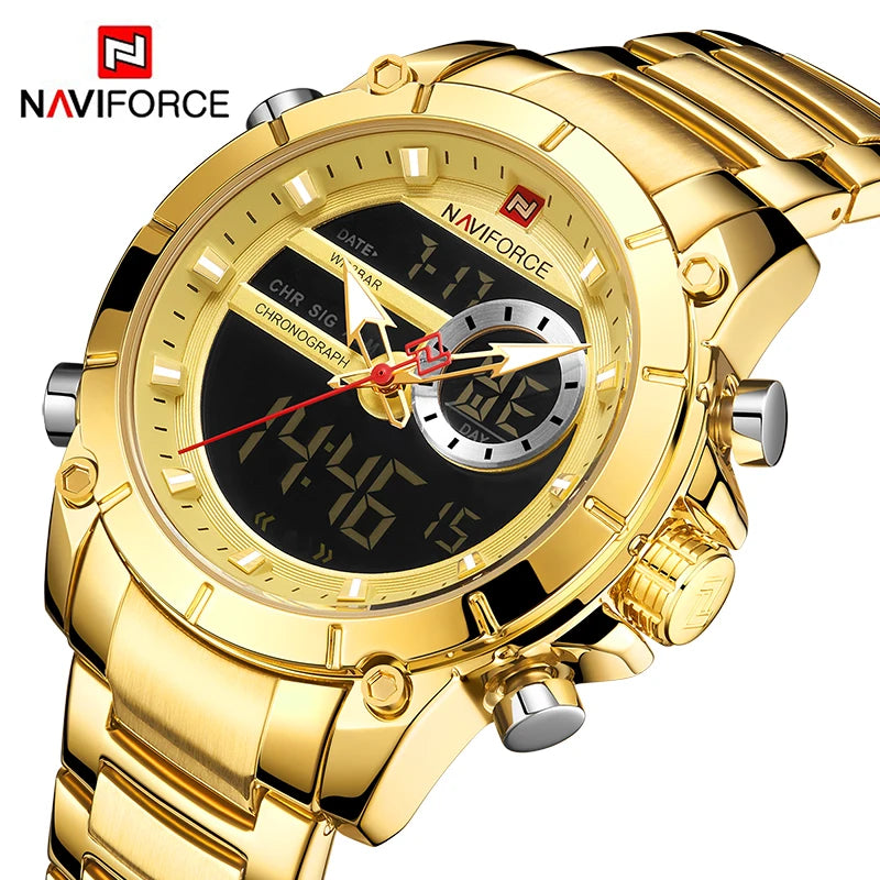 Relógio Robust Presence Golden Black - NAVIFORCE