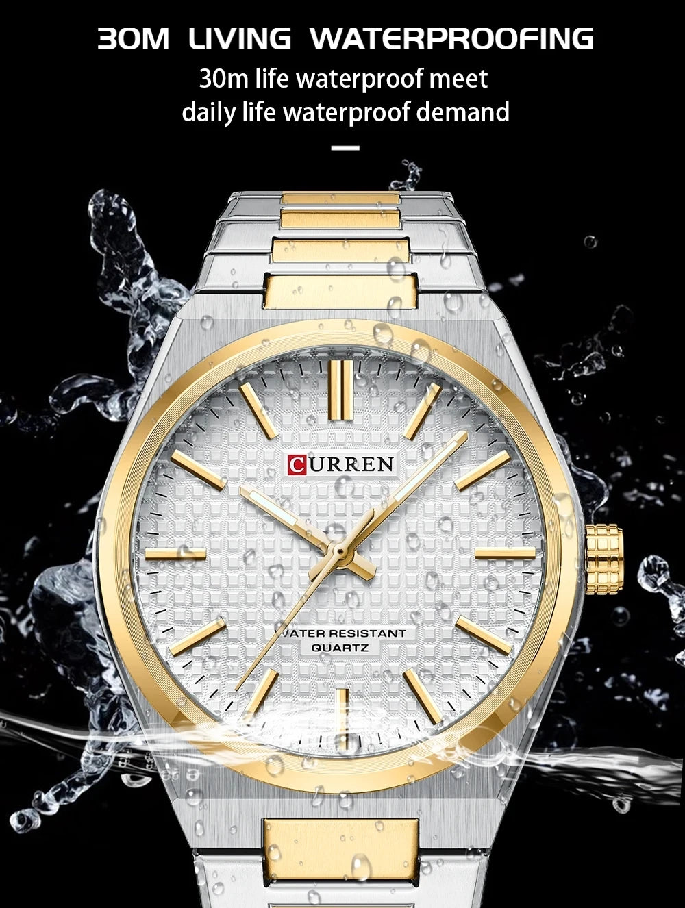 Relógio Sophisticated Luxury Gold Sliver - CURREN